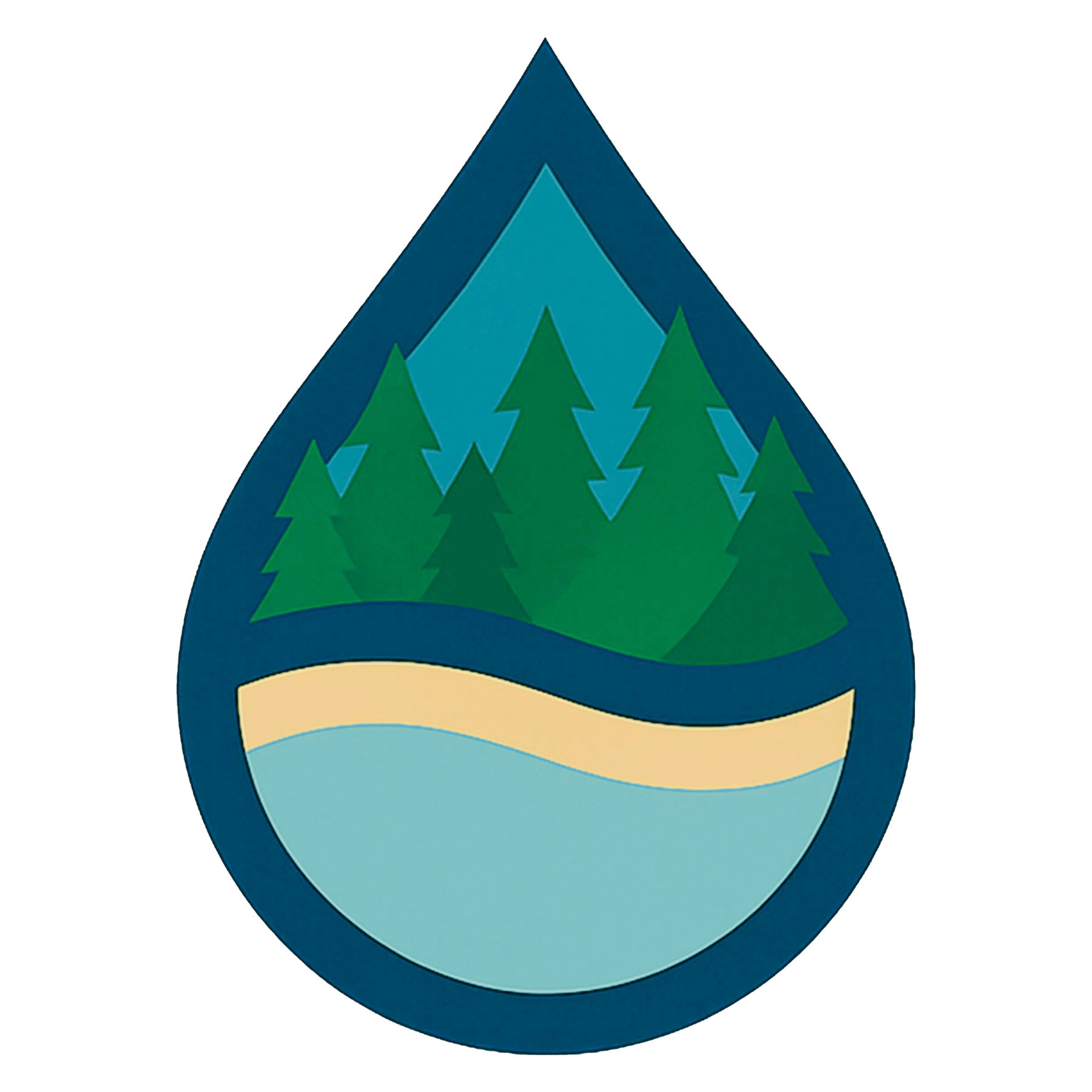 lake auburn watershed protection commission water droplet icon with trees and water